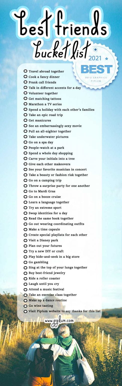 Discover New Activities With Best Friends Bucket List | Piplum