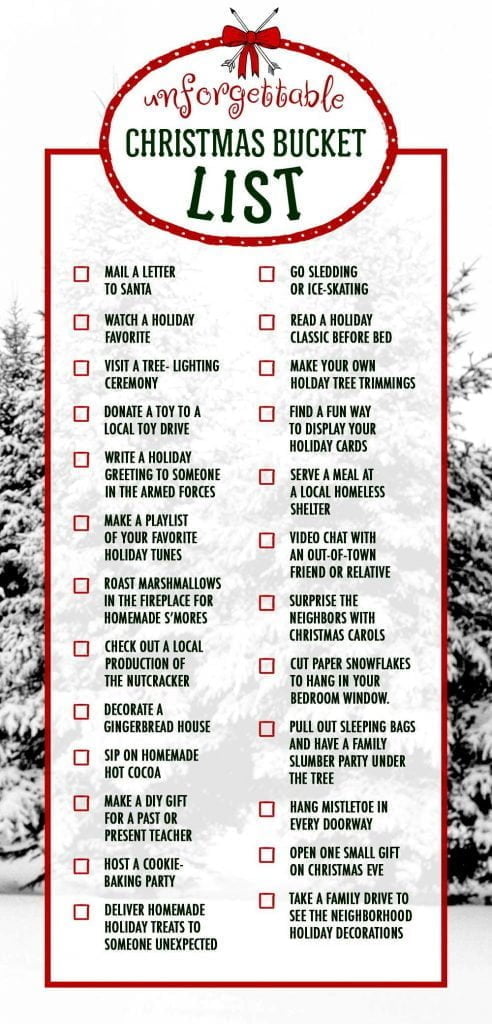 Experience The Best Holiday Ever. Christmas Bucket List for Everyone ...