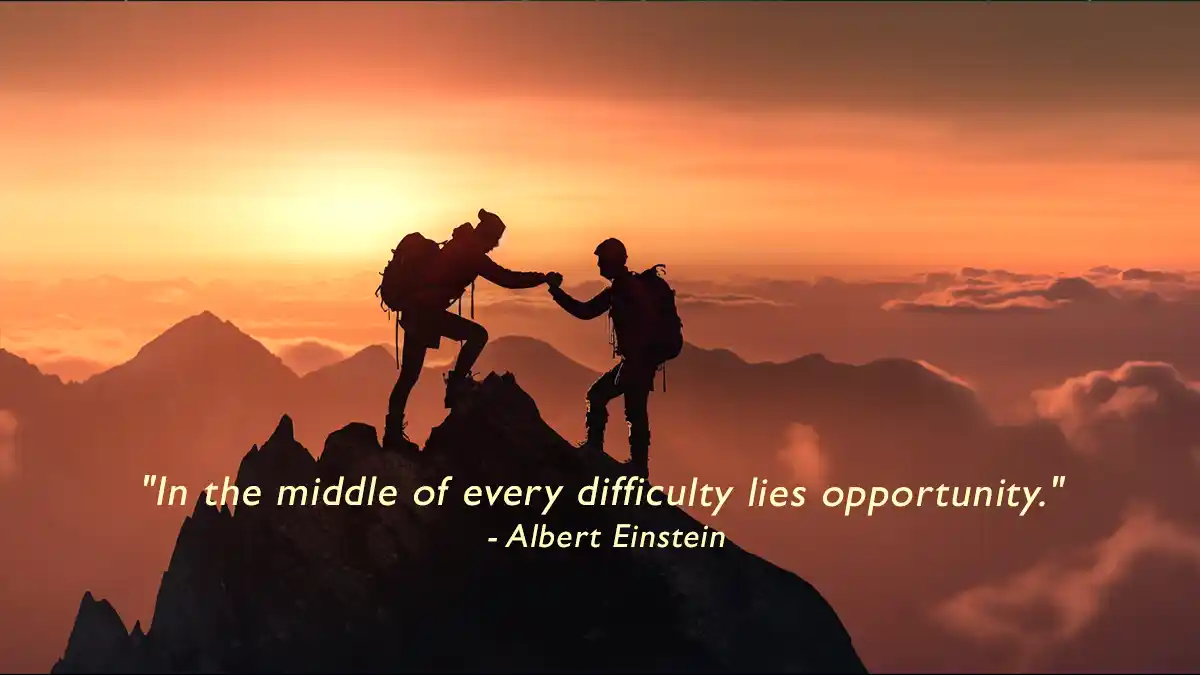 In the middle of every difficulty lies opportunity. Mental Toughness quote by Albert Einstein